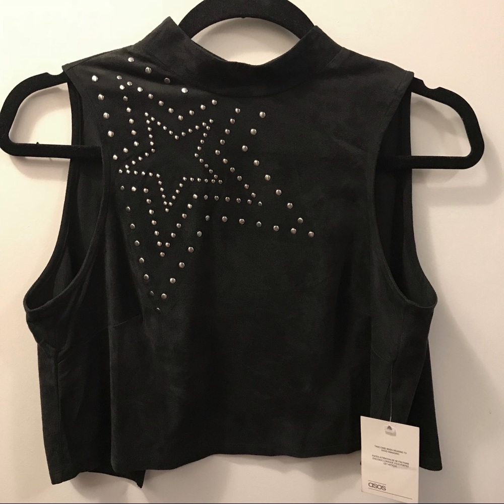Suede backless top